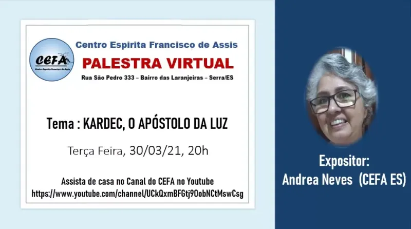 Cartaz: Kardec, o apóstolo da luz