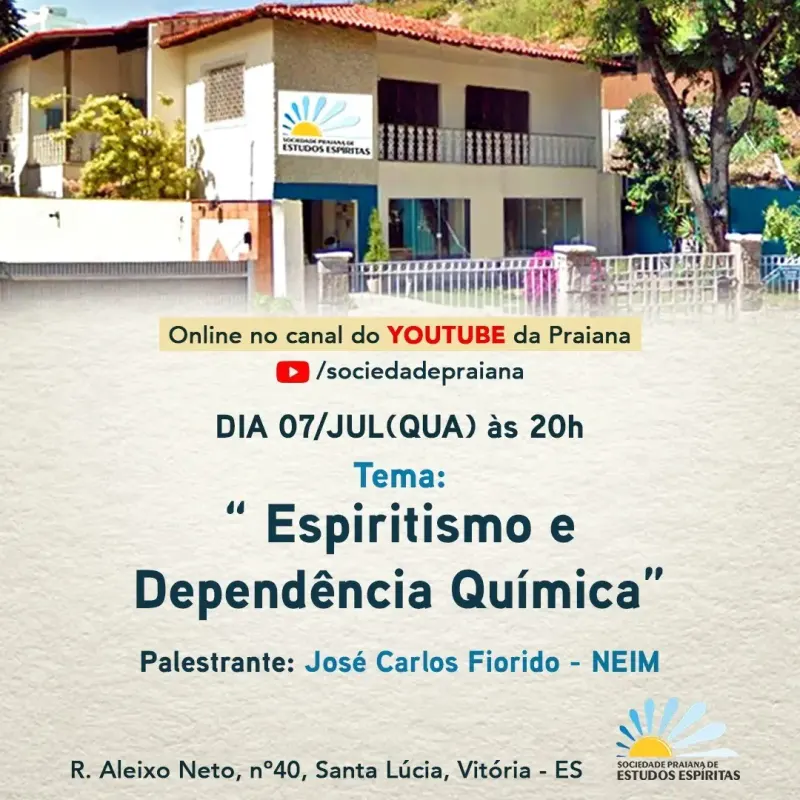 Cartaz: Espiritismo e dependência química