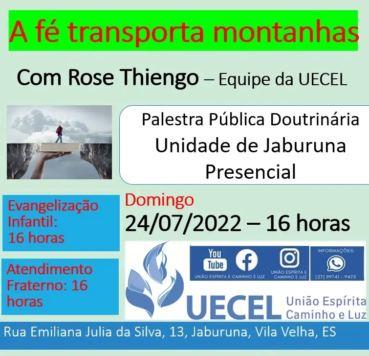 Cartaz: A fé transporta montanhas