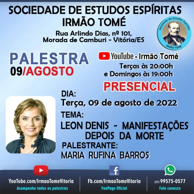 Cartaz: Leon Denis: manifestações depois da morte