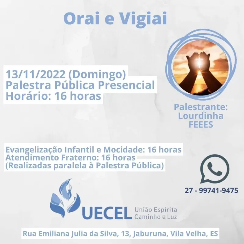 Cartaz: Orai e vigiai