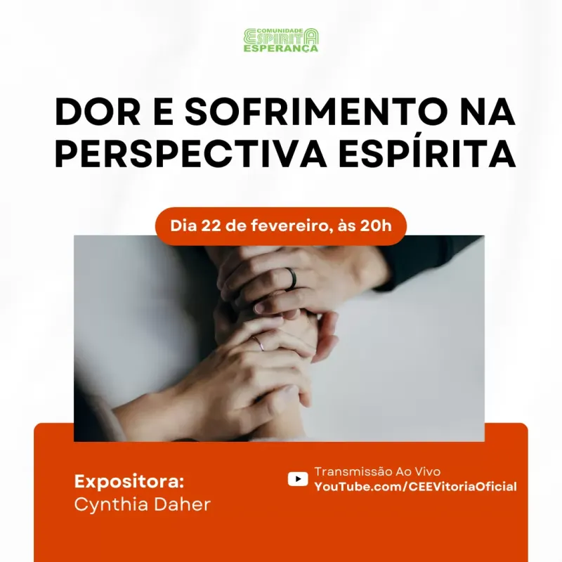 Cartaz: Dor e sofrimento na perspectiva espírita