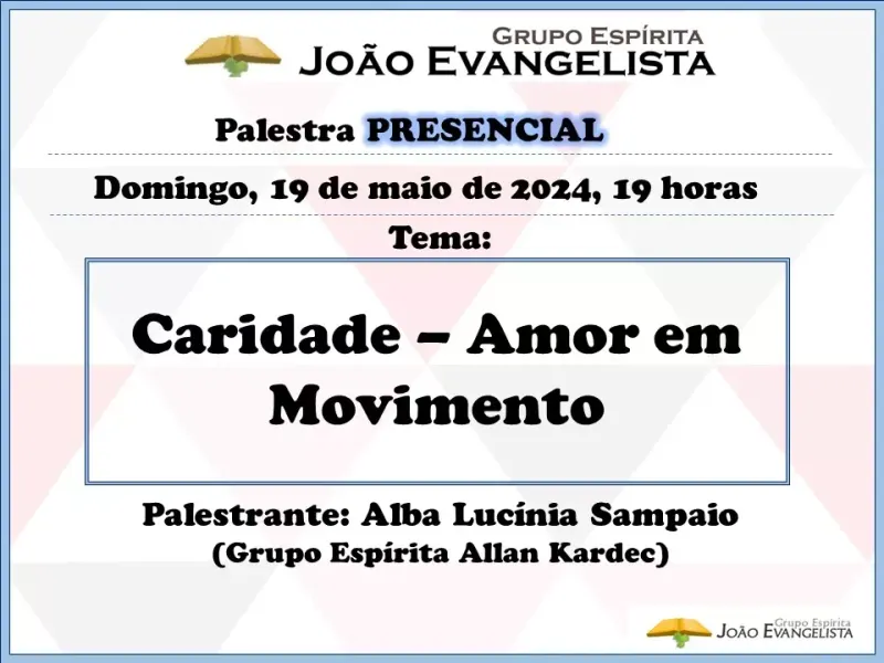 Cartaz: Caridade: amor em movimento