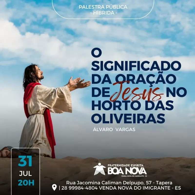 Cartaz: O significado da oração de Jesus no Horto das Oliveiras