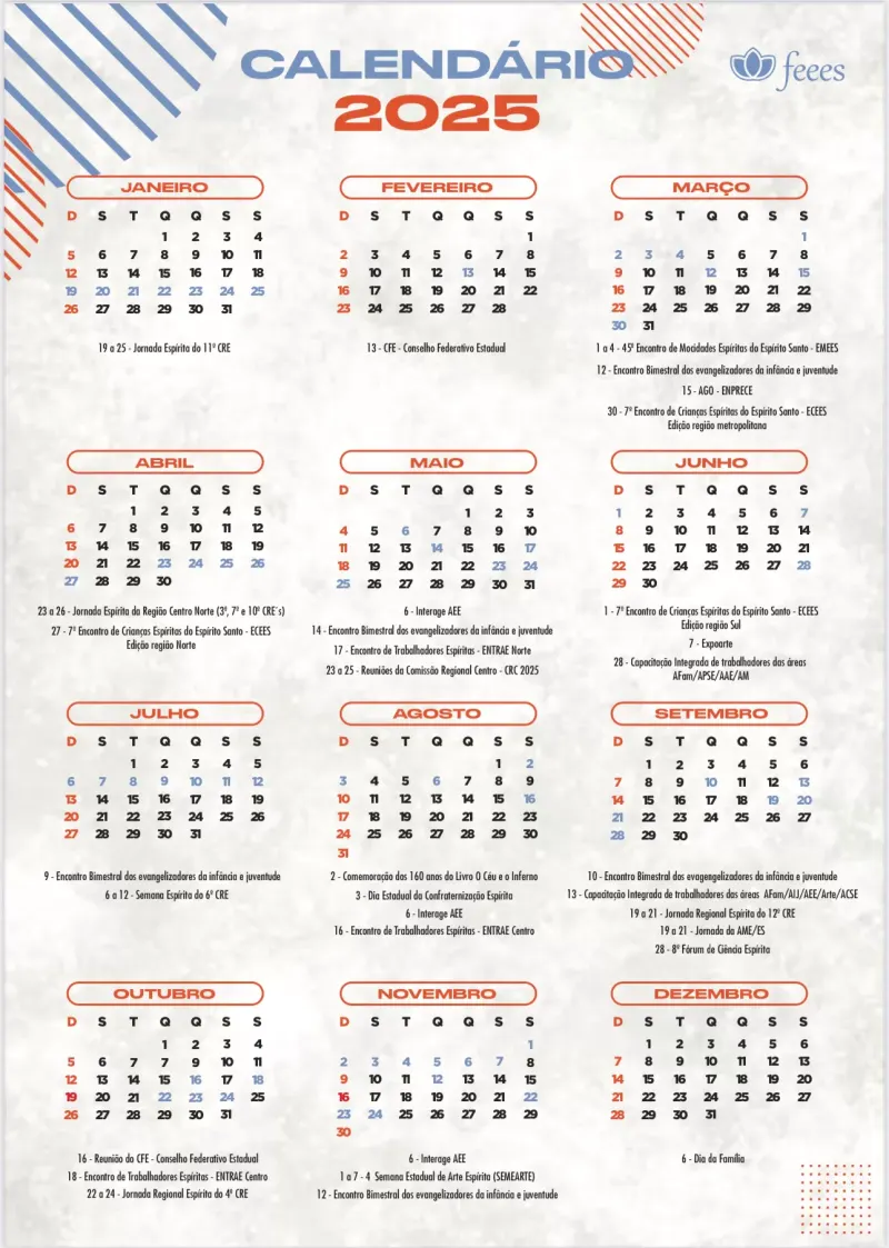 Capa: Calendário 2025