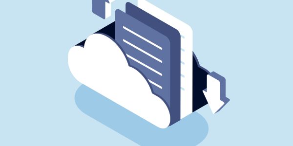 Illustration of cloud with the concept of cloud storage